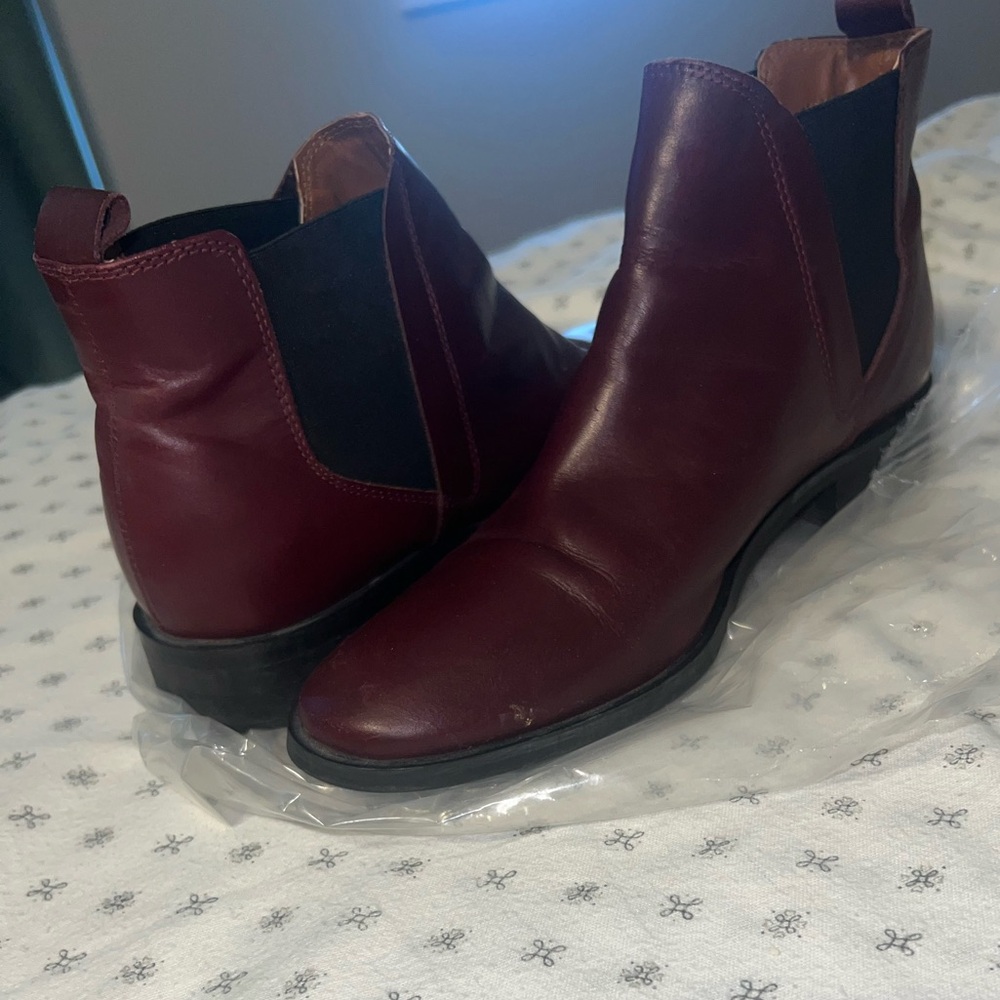 Topshop Burgundy Ankle Boots